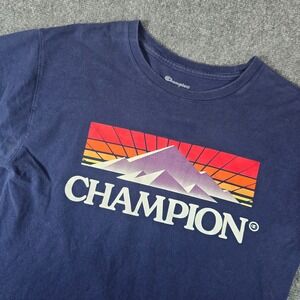 Champion Graphic T Shirt Mens Medium‎ Blue Mountain Logo Tee